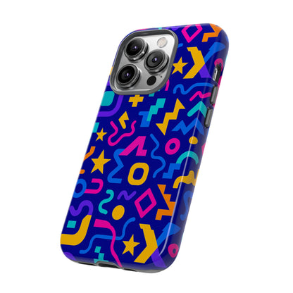 Vibrant Geometric Protective Phone Case with 3D Wrap Design – Playful Accessory for Self-Expression Compatible with iPhone 13, 14, 15 & 16 – all models including Pro, Pro Max & Plus