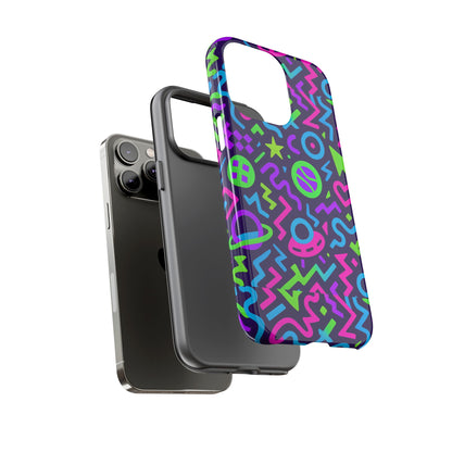 Vibrant Y2K Abstract Protective Phone Case with 3D Wrap Design for Bold Aesthetic Compatible with iPhone 13, 14, 15 & 16 – all models including Pro, Pro Max & Plus