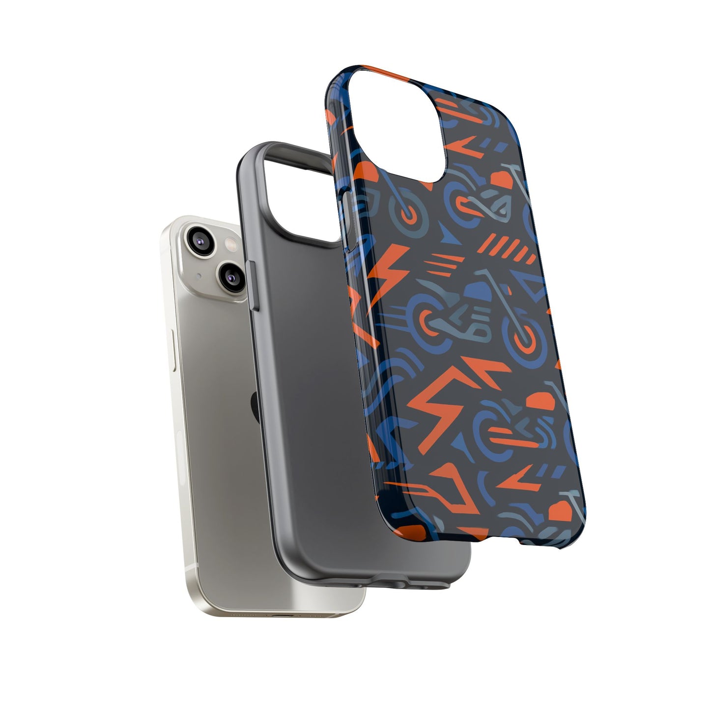 multicolour 3d wrap motorcycle protective phone case – vibrant design for stylish protection compatible with iphone 13, 14, 15 & 16 – all models including pro, pro max & plus
