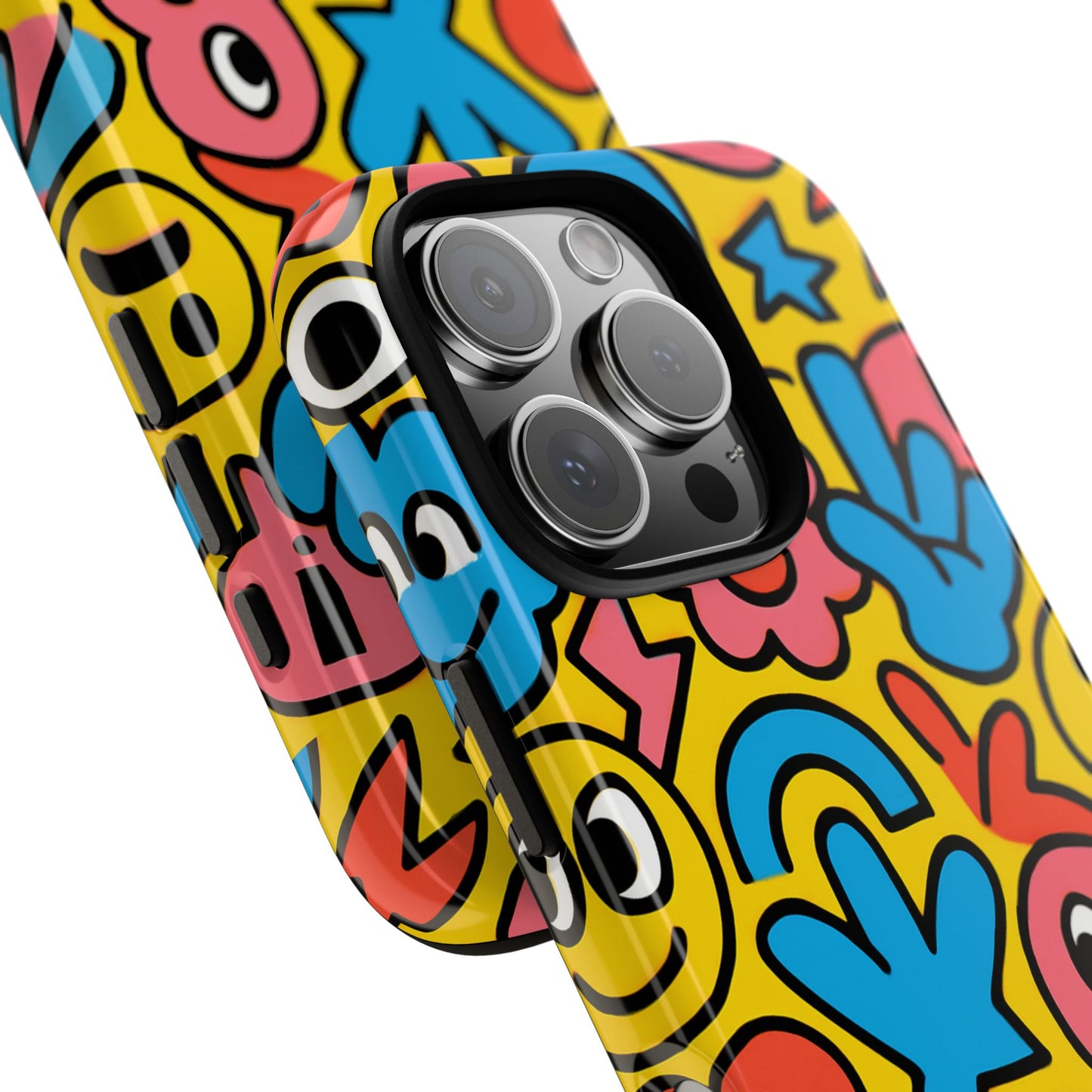 vibrant emoji phone case with fun 3d multicolour design, playful protective cover for kids and teens, compatible with iphone 13, 14, 15 & 16 – all models including pro, pro max & plus