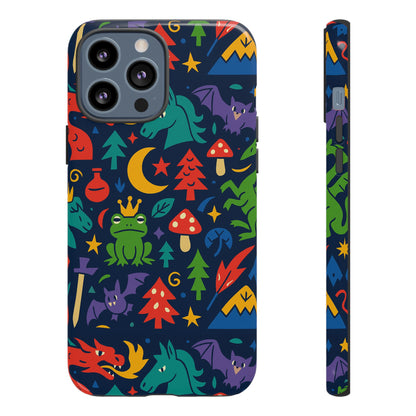 Vibrant 3D Wrap Protective Phone Case with Playful Fantasy Design for Unique Smartphone Accessories Compatible with iPhone 13, 14, 15 & 16 – all models including Pro, Pro Max & Plus