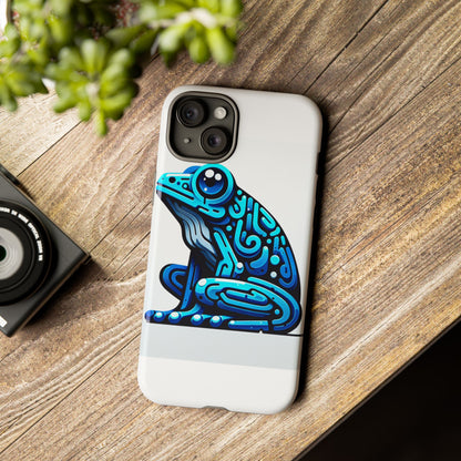 Vibrant Blue Frog 3D Wrap Phone Case for Unique Accessories Retro Style Compatible with iPhone 13, 14, 15 & 16 – All Models Including Pro, Pro Max & Plus