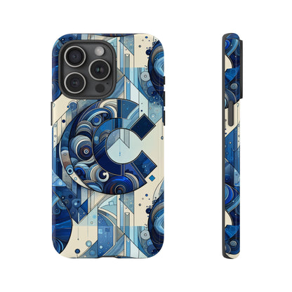 Blue Alphabet C Phone Case for Smartphone Protection with 3D Wrap Design, Shock Absorption, UV Protection, Durable Silicone Material, Suitable for Tech Enthusiasts and Individuality Seekers