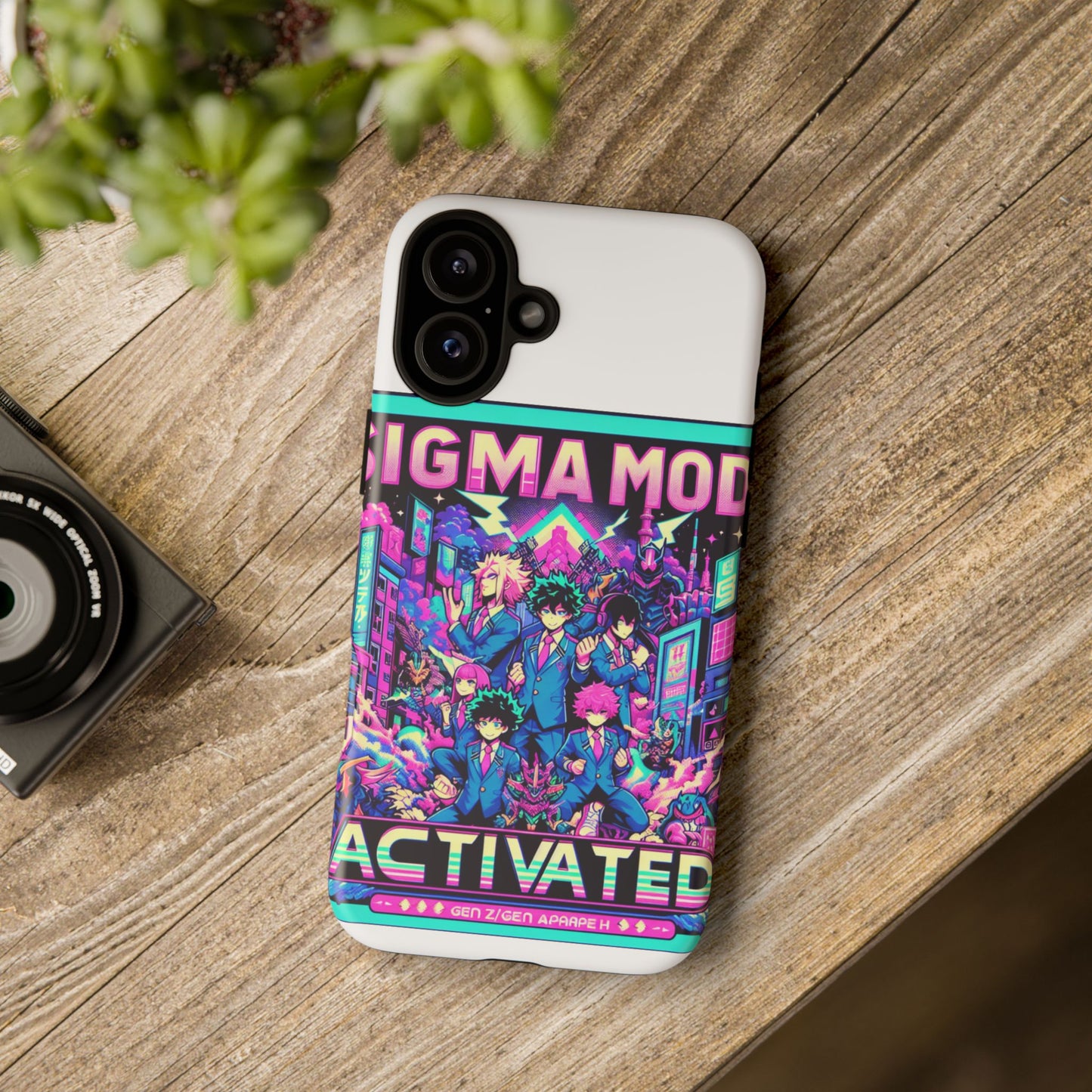 vibrant sigma mode activated protective phone case for anime lovers, 3d wrap design, durable tpu silicone, uv protected, stylish drop protection, gift for friends