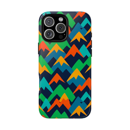 Vibrant Mountain Design Protective Phone Case with Colourful Abstract Pattern for Stylish Protection Compatible with iPhone 13, 14, 15 & 16 – All Models Including Pro, Pro Max & Plus