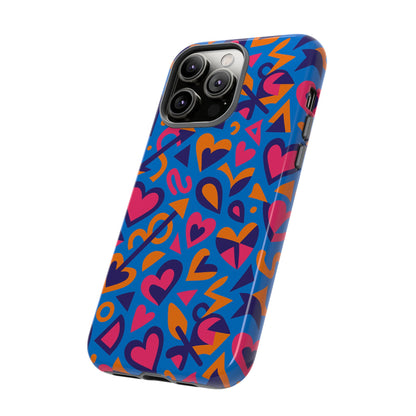 Multicolour 3D Love Design Phone Case for Men and Women Stylish Protection Accessory Compatible with iPhone 13, 14, 15 & 16 – all models including Pro, Pro Max & Plus