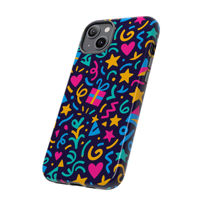 Vibrant Multicolour Retro Phone Case with Fun 3D Design for Stylish Protection and Unique Expression Compatible with iPhone 13, 14, 15 & 16 – all models including Pro, Pro Max & Plus