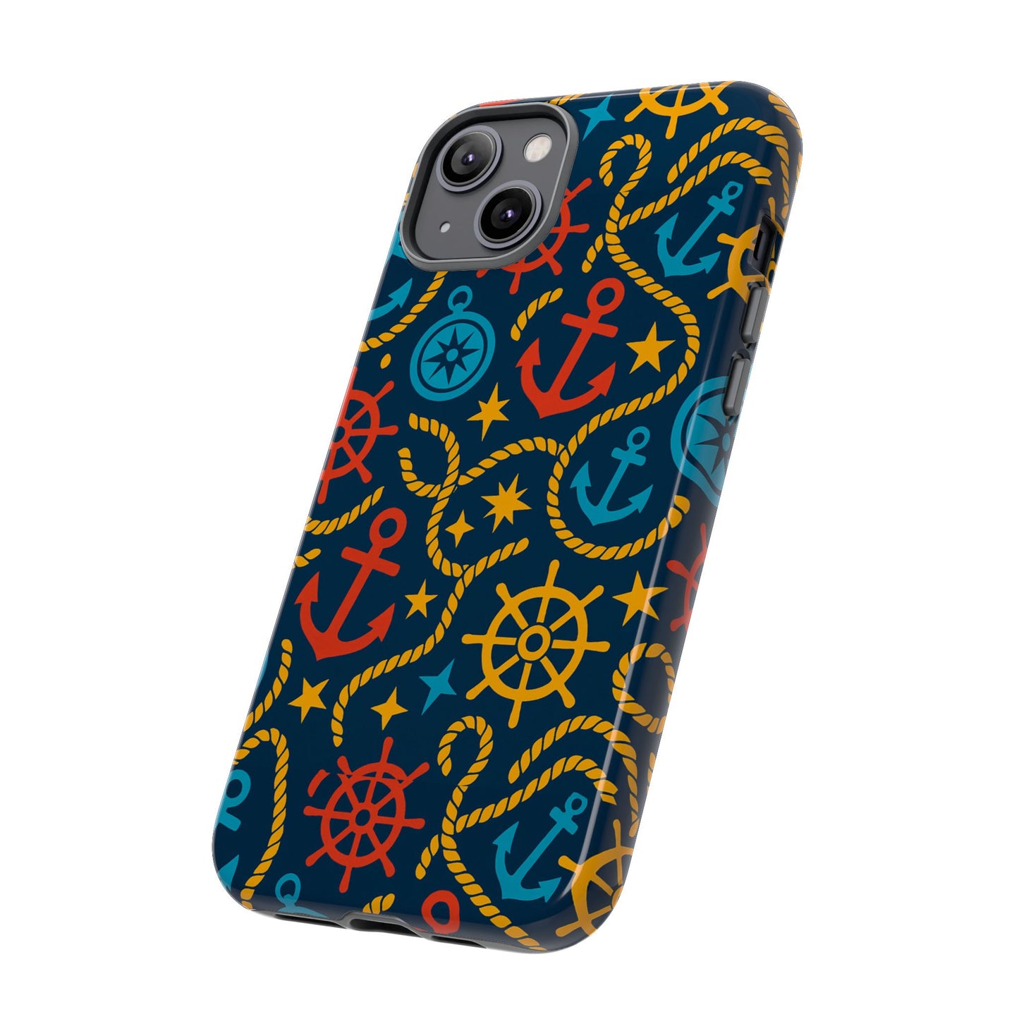 nautical multicolor phone case with 3d wrap design for stylish protection compatible with iphone 13, 14, 15 & 16 – all models including pro, pro max & plus