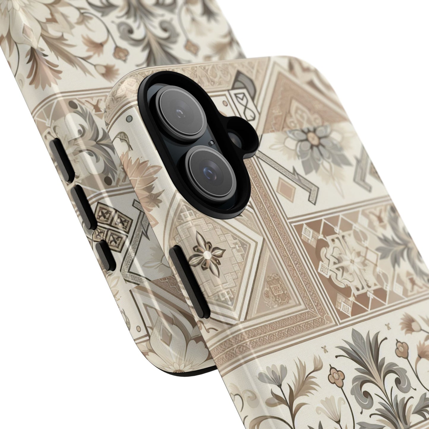 pattern image 5 vibrant 3d phone case for anime and comic fans with ornate tile design, stylish protective cover, suitable for all iphone models including pro max