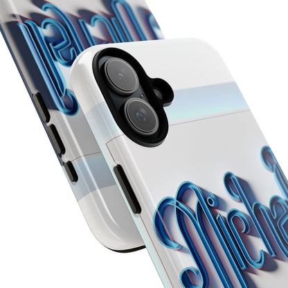 Vibrant 3D Glossy Phone Case in Retro Blue Design Stylish Protection Accessory Compatible with iPhone 13, 14, 15 & 16 – all models including Pro, Pro Max & Plus
