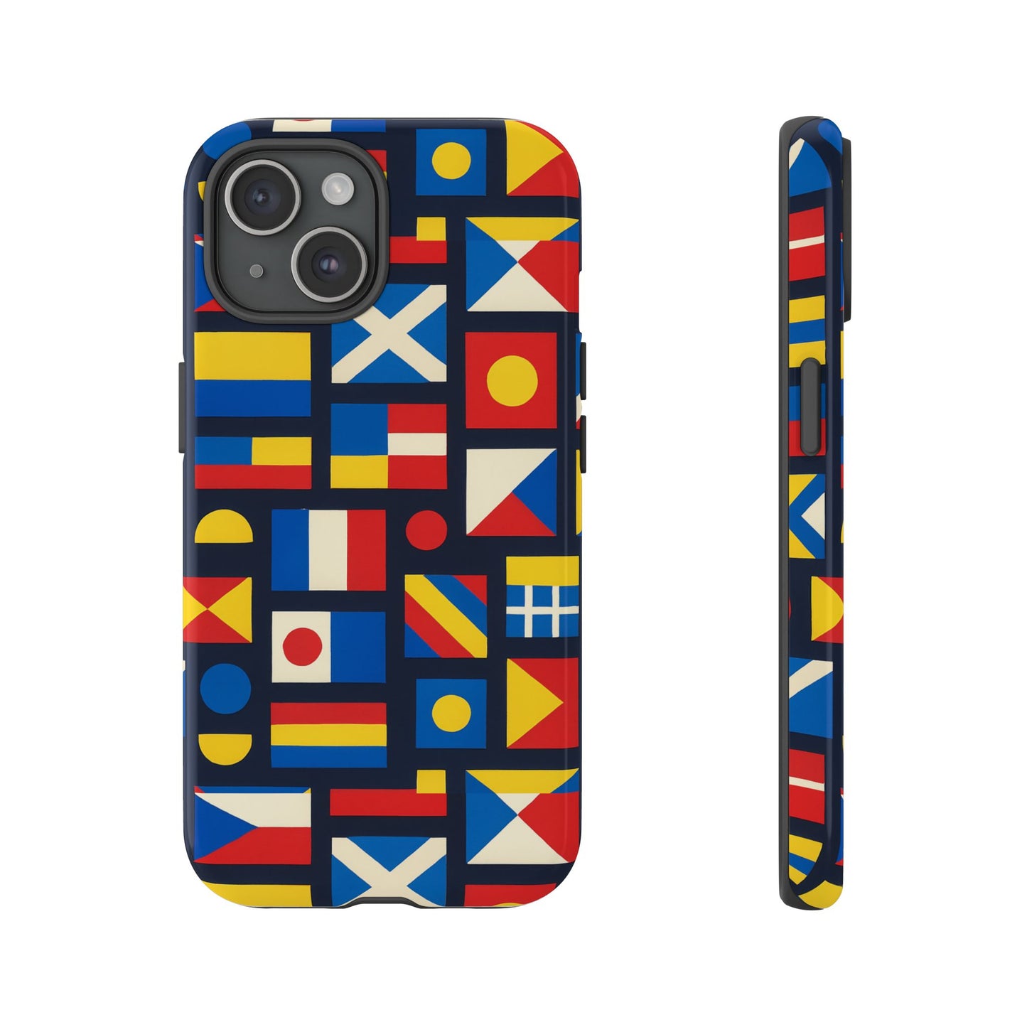 multicolour geometric protective phone case for smartphones, stylish protection and unique design, compatible with iphone 13, 14, 15 & 16 – all models including pro, pro max & plus