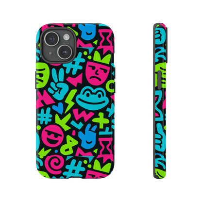 Vibrant Emoji Pattern Protective Phone Case Colourful 3D Design Stylish Protection for Unisex Smartphones Compatible with iPhone 13, 14, 15 & 16 – all models including Pro, Pro Max & Plus
