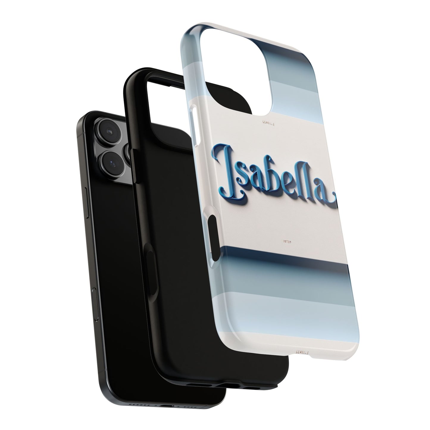 name isabella blue phone case with 3d wrap and vibrant anime inspired design for stylish protection and personalised smartphone accessory