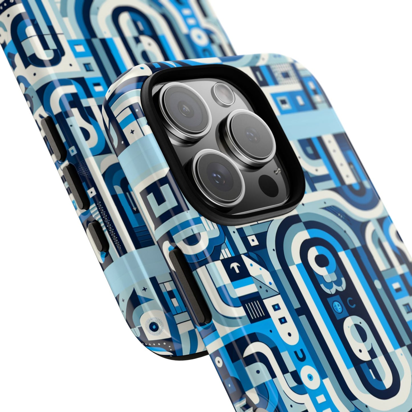 blue alphabet u letter phone case with 3d wrap uv protected shock absorption for kids and teenagers