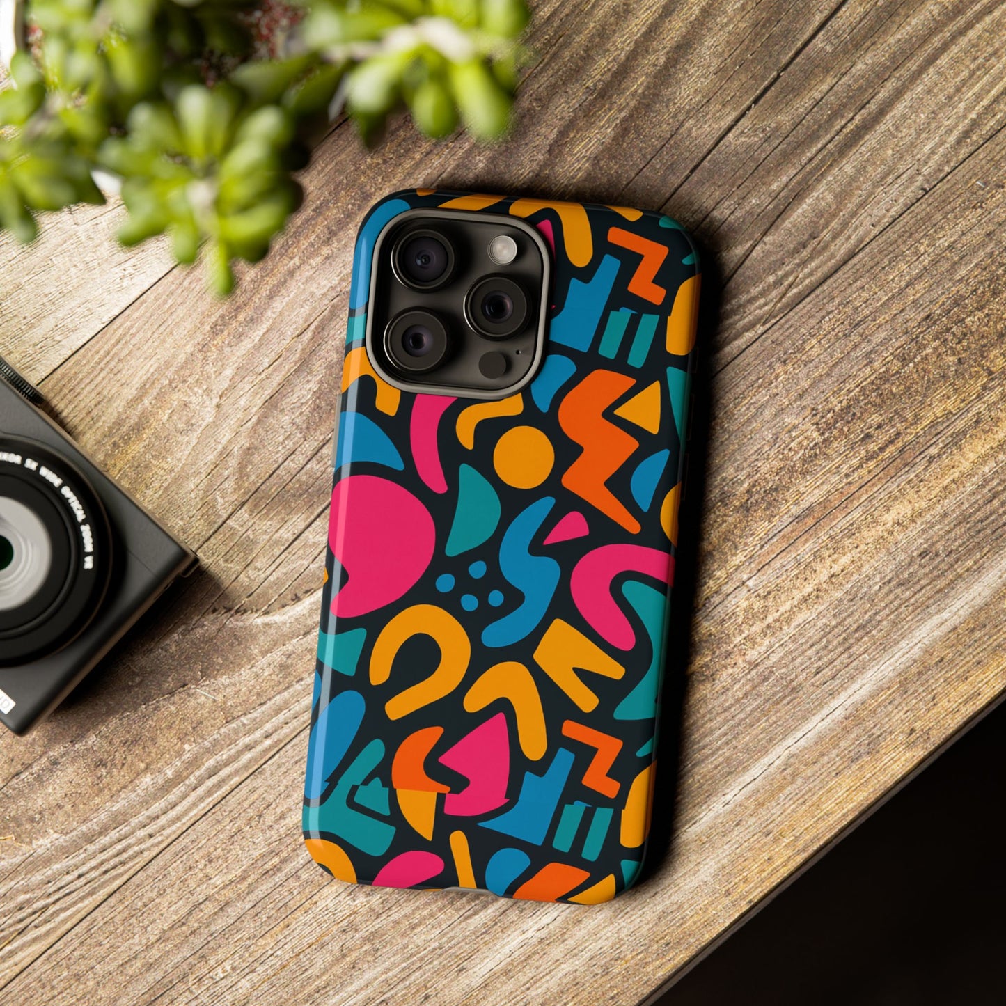 vibrant multicolour abstract 3d wrap phone case for stylish protection, unisex smartphone cover, compatible with iphone 13, 14, 15 & 16 – all models including pro, pro max & plus