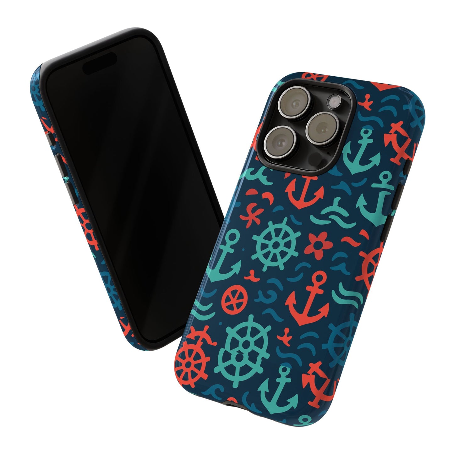 vibrant nautical multicolour 3d wrap protective phone case with retro design for men and women stylish accessory compatible with iphone 13, 14, 15 & 16 – all models including pro, pro max & plus