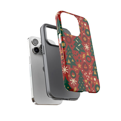Festive Red Christmas Phone Case with 3D Wrap Design – Vibrant Protection for iPhone 13, 14, 15 & 16 – All Models Including Pro, Pro Max & Plus