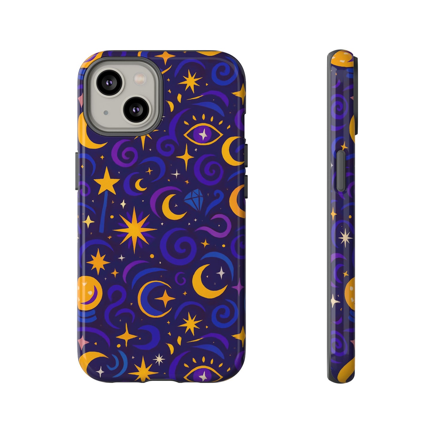 vibrant 3d cosmic design phone case for stylish protection with multicolour stars and swirls compatible with iphone 13, 14, 15 & 16 – all models including pro, pro max & plus