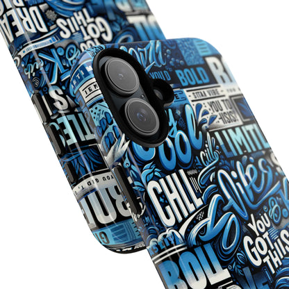 Blue Pattern Image 4 Phone Case for Smartphones Shockproof Protective Cover with 3D Wrap Design Anime Comic Style Glossy or Matte Finish