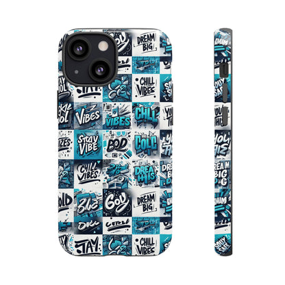 Vibrant 3D Wrap Phone Case in Blue with Playful Retro Design for Stylish Protection Compatible with iPhone 13, 14, 15 & 16 – all models including Pro, Pro Max & Plus