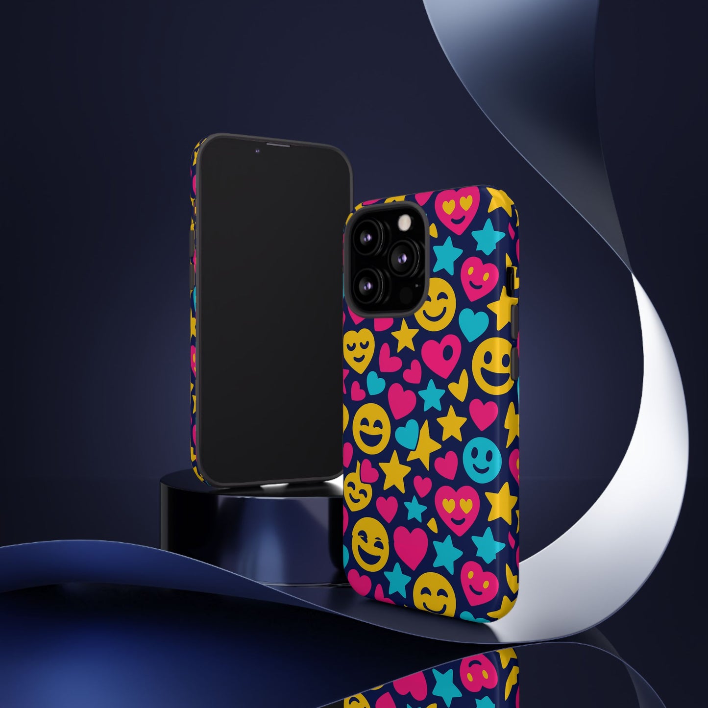 vibrant emoji protective phone case with 3d wrap design for fun style and robust protection compatible with iphone 13, 14, 15 & 16 – all models including pro, pro max & plus