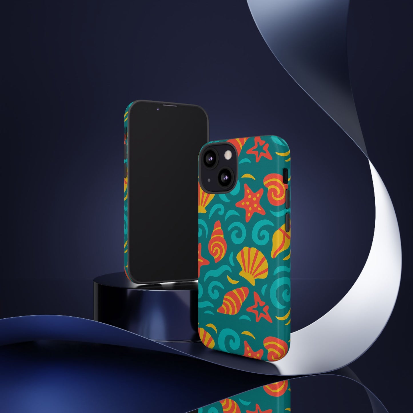 vibrant coastal shell pattern protective phone case for stylish self-expression compatible with iphone 13, 14, 15 & 16 – all models including pro, pro max & plus