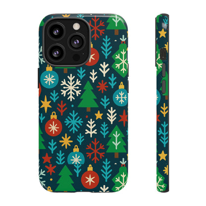 Multicolour 3D Wrap Protective Phone Case with Retro Christmas Design for Stylish Protection – Compatible with iPhone 13, 14, 15 & 16 – All Models Including Pro, Pro Max & Plus