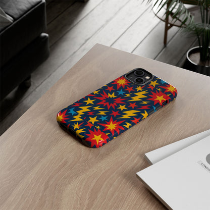 Vibrant 3D Superhero Phone Case with Colourful Lightning Design for Men and Women, Stylish Protection Compatible with iPhone 13, 14, 15 & 16 – all models including Pro, Pro Max & Plus