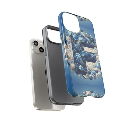 Blue Alphabet F Phone Case for iPhone and Android Durable Shockproof Cover with 3D Wrap Design and UV Protection
