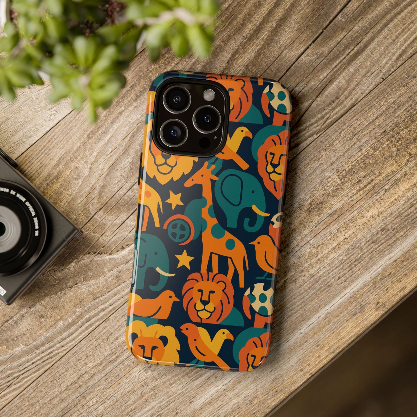 vibrant animal print protective phone case in multicolour – playful design for stylish protection – compatible with iphone 13, 14, 15 & 16 – all models including pro, pro max & plus