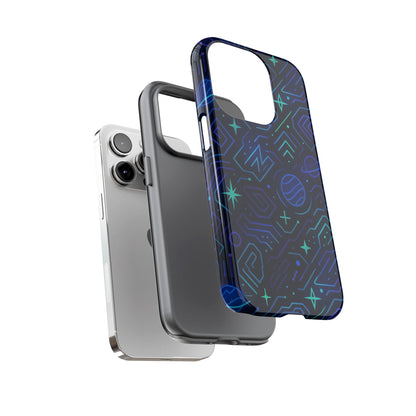 Vibrant Space Design Protective Phone Case in Blue and Green 3D Wrap for Stylish Protection Compatible with iPhone 13, 14, 15 & 16 – All Models Including Pro, Pro Max & Plus