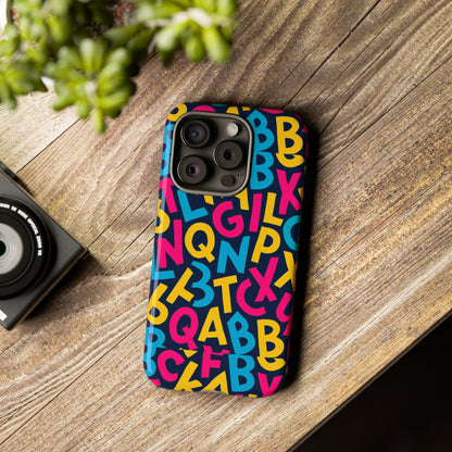 Multicolour 3D Wrap Phone Case with Playful Alphabet Design – Stylish Protection for Smartphones Compatible with iPhone 13, 14, 15 & 16 – All Models Including Pro, Pro Max & Plus