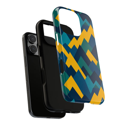 Vibrant Geometric Mountain Design Protective Phone Case for Unique Style and Durable Protection Compatible with iPhone 13, 14, 15 & 16 – all models including Pro, Pro Max & Plus