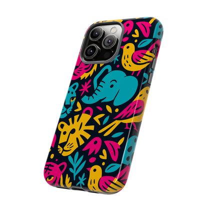 Vibrant 3D Animal Print Protective Phone Case Colourful Design for Stylish Protection Compatible with iPhone 13, 14, 15 & 16 – all models including Pro, Pro Max & Plus