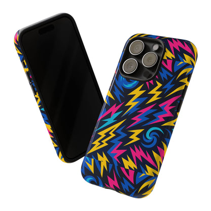 Vibrant Lightning Bolt Protective Phone Case with 3D Wrap Design for Trendy Aesthetic Accessories Compatible with iPhone 13, 14, 15 & 16 – all models including Pro, Pro Max & Plus