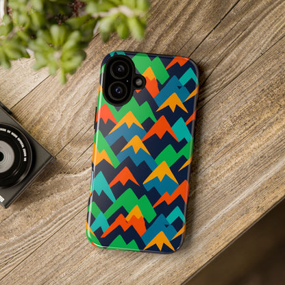 Vibrant Mountain Design Protective Phone Case with Colourful Abstract Pattern for Stylish Protection Compatible with iPhone 13, 14, 15 & 16 – All Models Including Pro, Pro Max & Plus