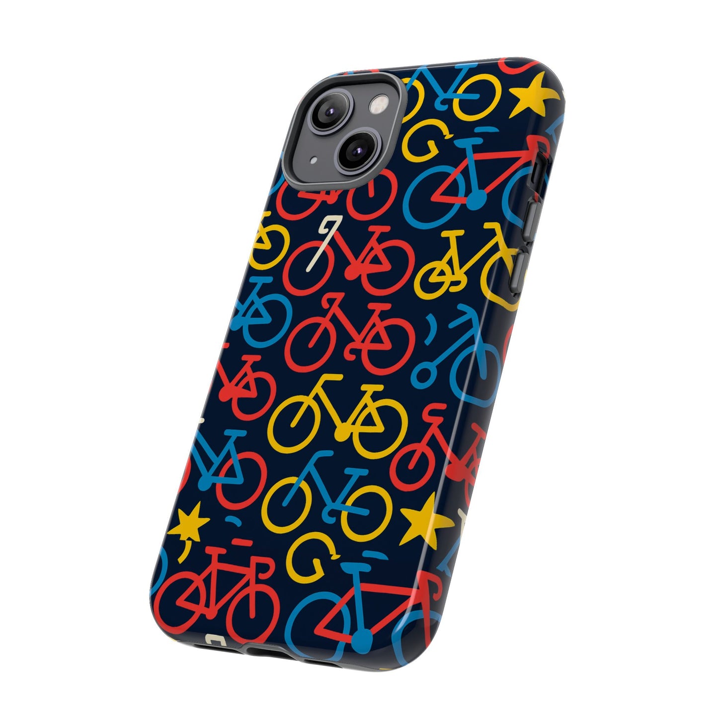 multicolor bicycle pattern protective phone case – vibrant 3d design for stylish protection – compatible with iphone 13, 14, 15 & 16 – all models including pro, pro max & plus
