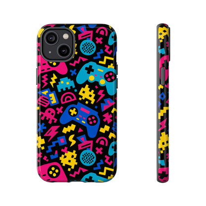 Vibrant Retro Gaming Phone Case with 3D Design for Stylish Protection Compatible with iPhone 13, 14, 15 & 16 – all models including Pro, Pro Max & Plus