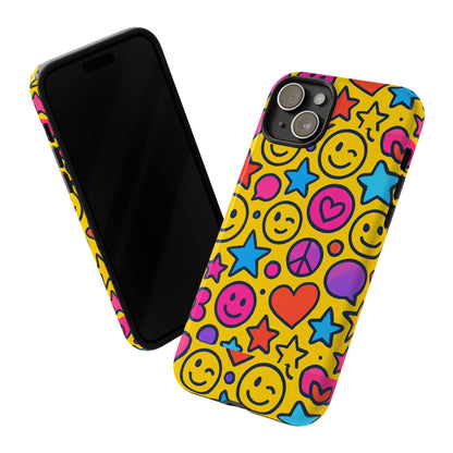 Multicolour Emoji Protective Phone Case with 3D Wrap Design for Stylish Protection and Individual Expression Compatible with iPhone 13, 14, 15 & 16 – all models including Pro, Pro Max & Plus