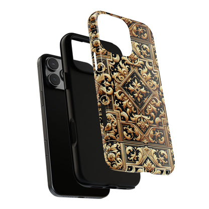 Pattern Image 3 Vibrant Shockproof Phone Case for Anime and Comic Fans - Ornate Baroque Gold Design - Compatible with iPhone 13, 14, 15 & 16 – all models including Pro, Pro Max & Plus
