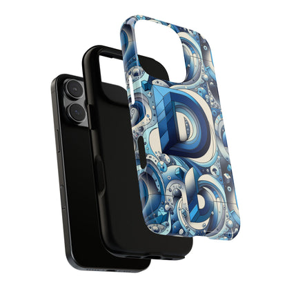 Blue Alphabet D Phone Case with 3D Wrap and Shock Absorption for Kids and Teens Durable TPU Cover with Vivid Print and UV Protection