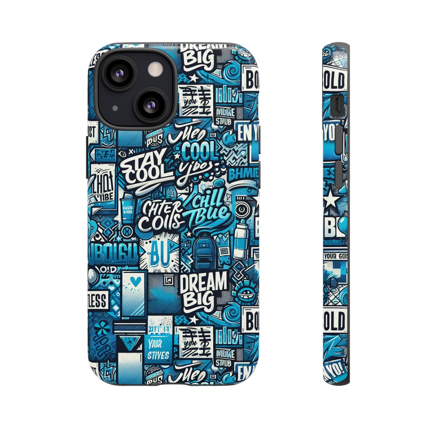 vibrant 3d graphic phone case for men and women – unique blue design for stylish protection – compatible with iphone 13, 14, 15 & 16 – all models including pro, pro max & plus