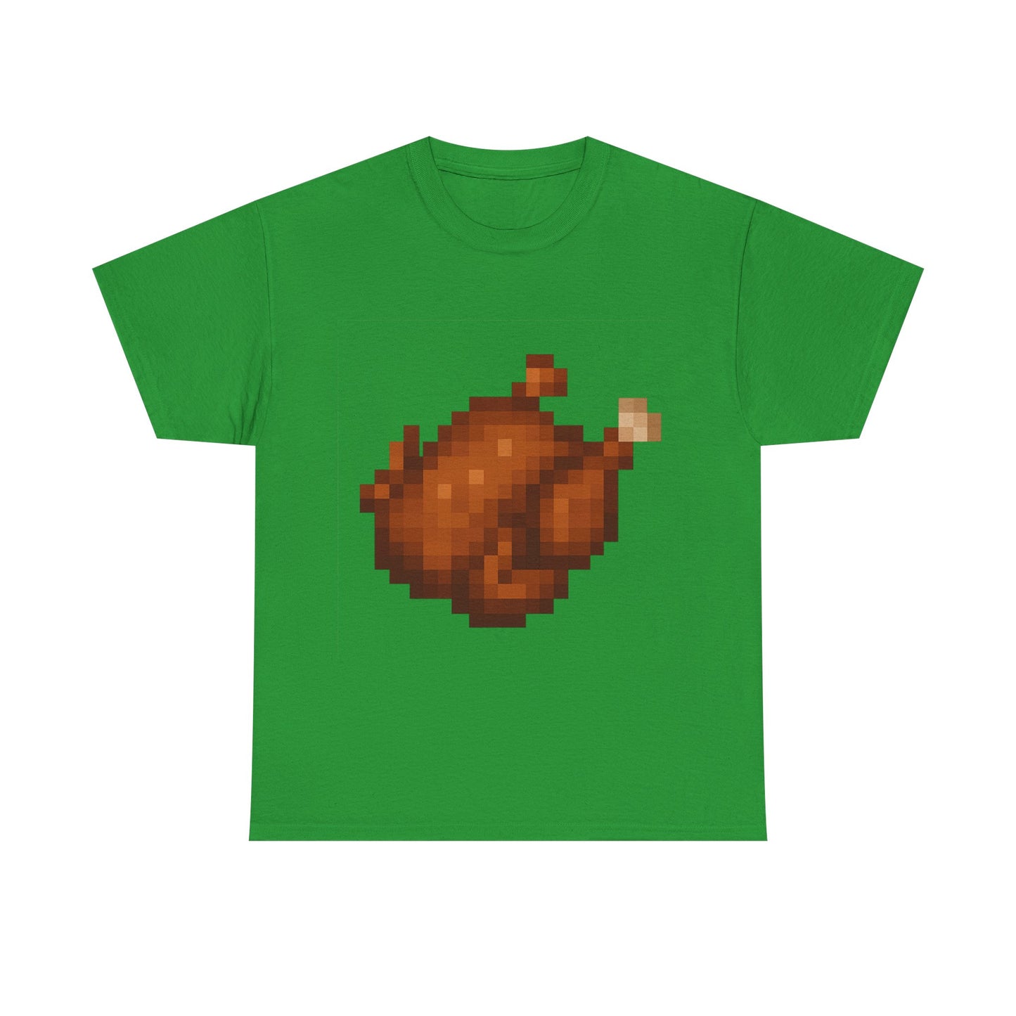 funny pixel turkey unisex heavy cotton tee for gamers - perfect thanksgiving shirt, casual wear, comfortable cotton tee, fun gamer apparel, holiday graphic tee