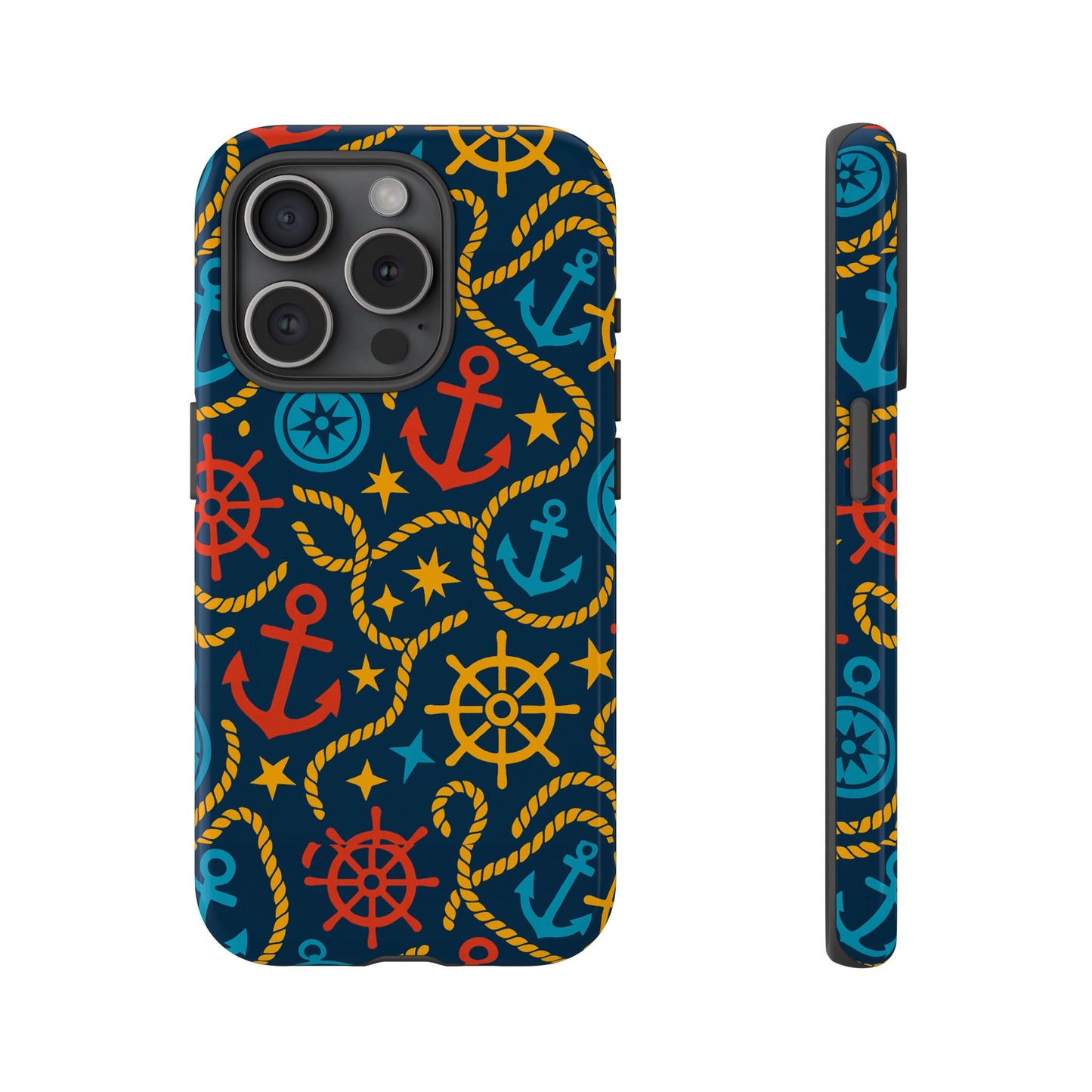 nautical multicolor phone case with 3d wrap design for stylish protection compatible with iphone 13, 14, 15 & 16 – all models including pro, pro max & plus