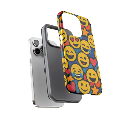 Multicolour Emoji Protective Phone Case with 3D Wrap Design Fun Accessory for Unisex Compatible with iPhone 13, 14, 15 & 16 – all models including Pro, Pro Max & Plus