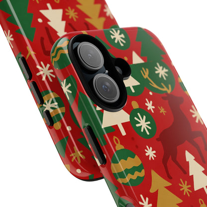 Vibrant Red Christmas Phone Case with Festive 3D Design for Stylish Protection Compatible with iPhone 13, 14, 15 & 16 – all models including Pro, Pro Max & Plus