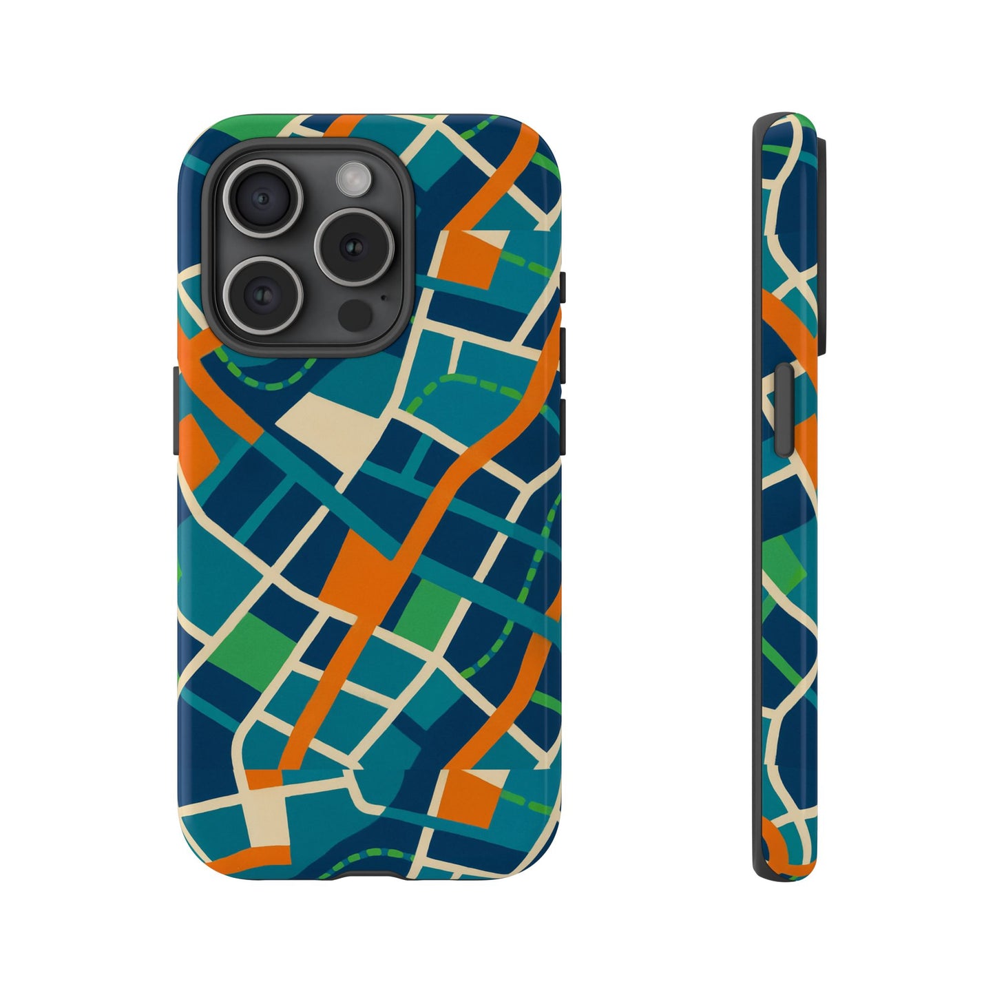 multicolour abstract geometric phone case for stylish protection compatible with iphone 13, 14, 15 & 16 – all models including pro, pro max & plus