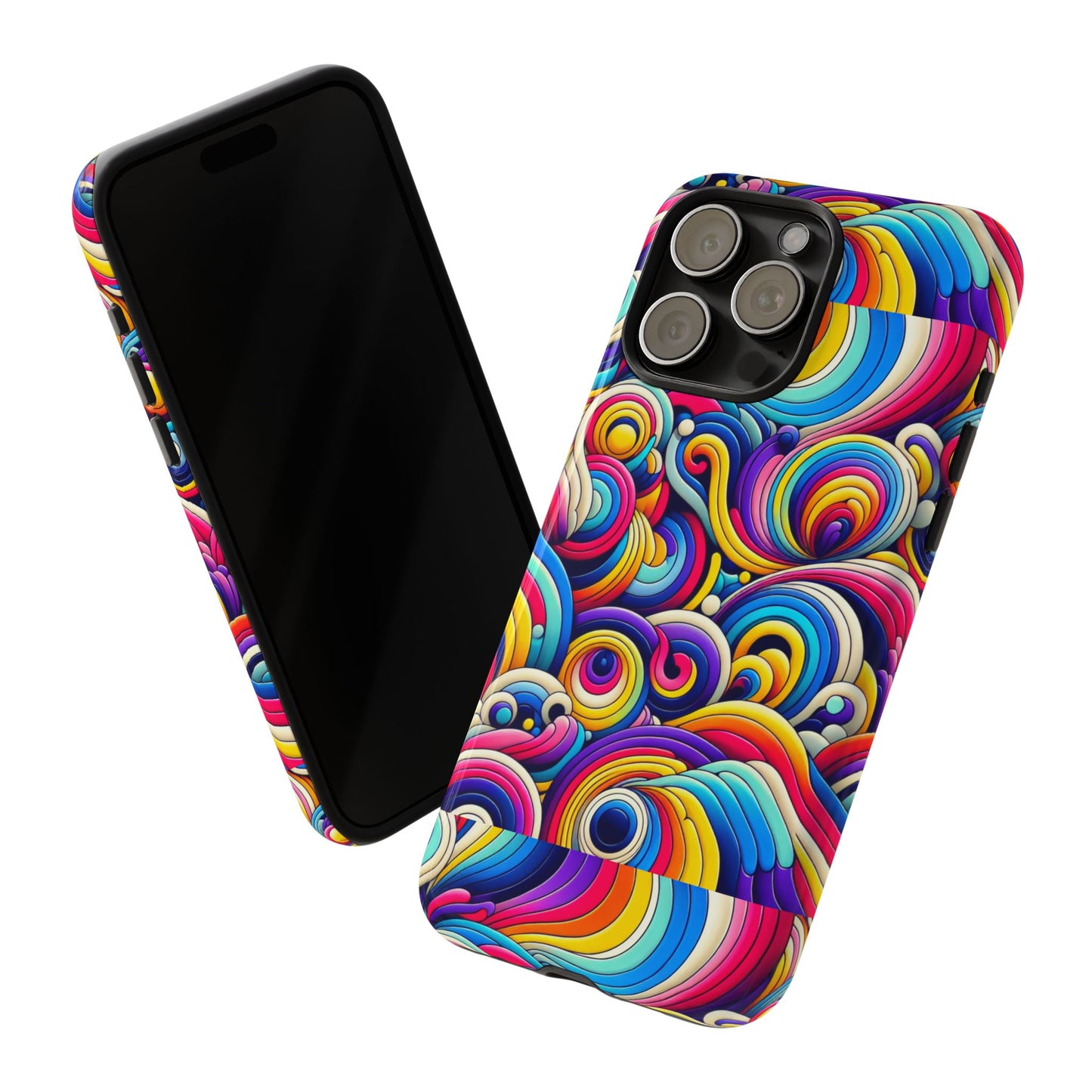 pattern image 5 vibrant shockproof phone case for anime and comic fans - colourful abstract art style, durable protective cover compatible with iphone 13, 14, 15 & 16 – all models including pro, pro max & plus