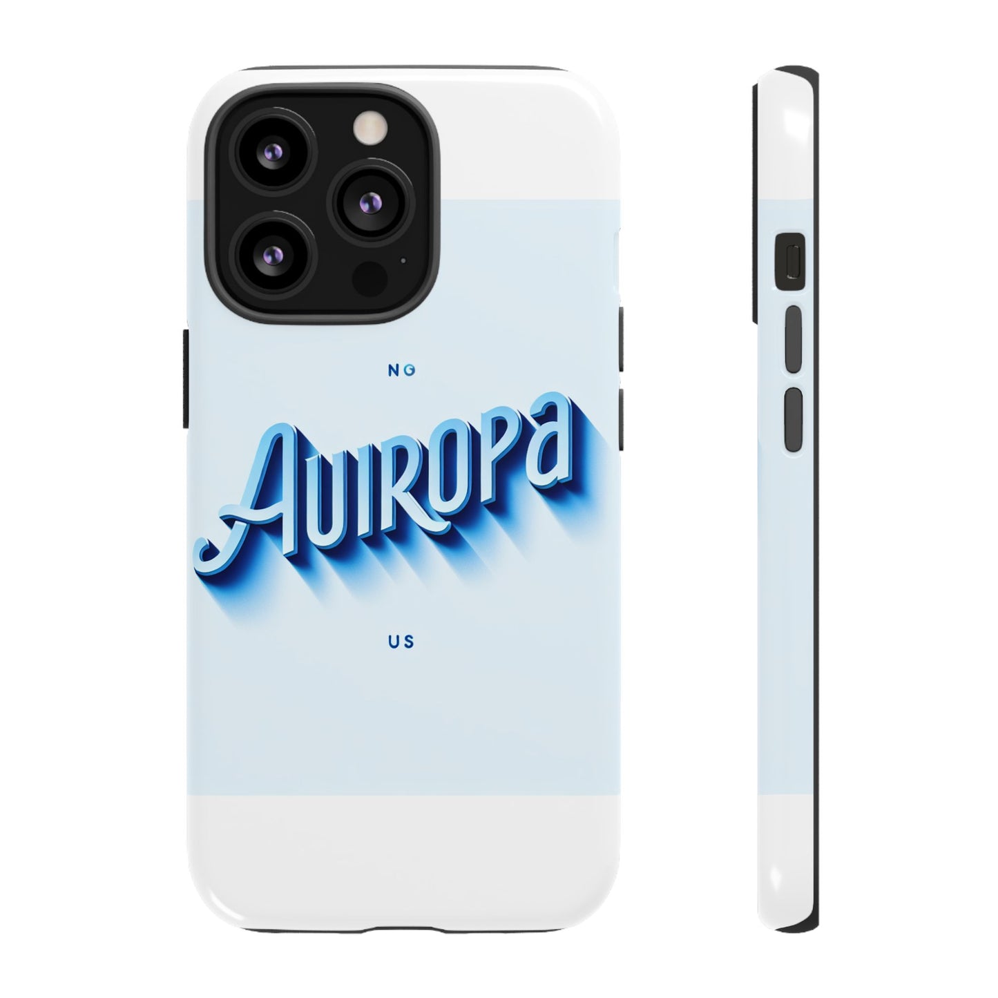 protective phone case with retro typography design in blue for stylish protection, compatible with iphone 13, 14, 15 & 16 – all models including pro, pro max & plus