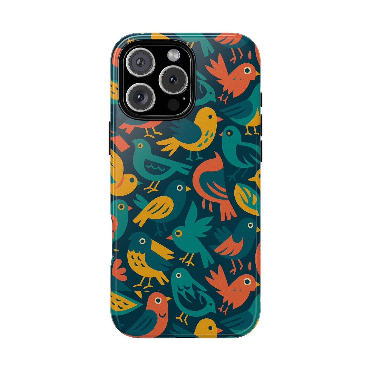 multicolour bird pattern 3d wrap protective phone case – vibrant accessory for self-expression compatible with iphone 13, 14, 15 & 16 – all models including pro, pro max & plus